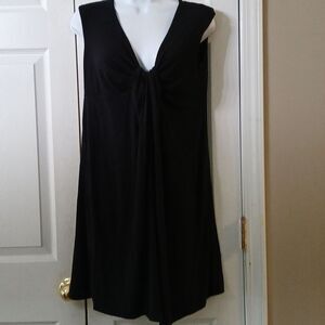 Lemmie for Nina Leonard black sleeveless midi casual comfy dress Sz L  EUC